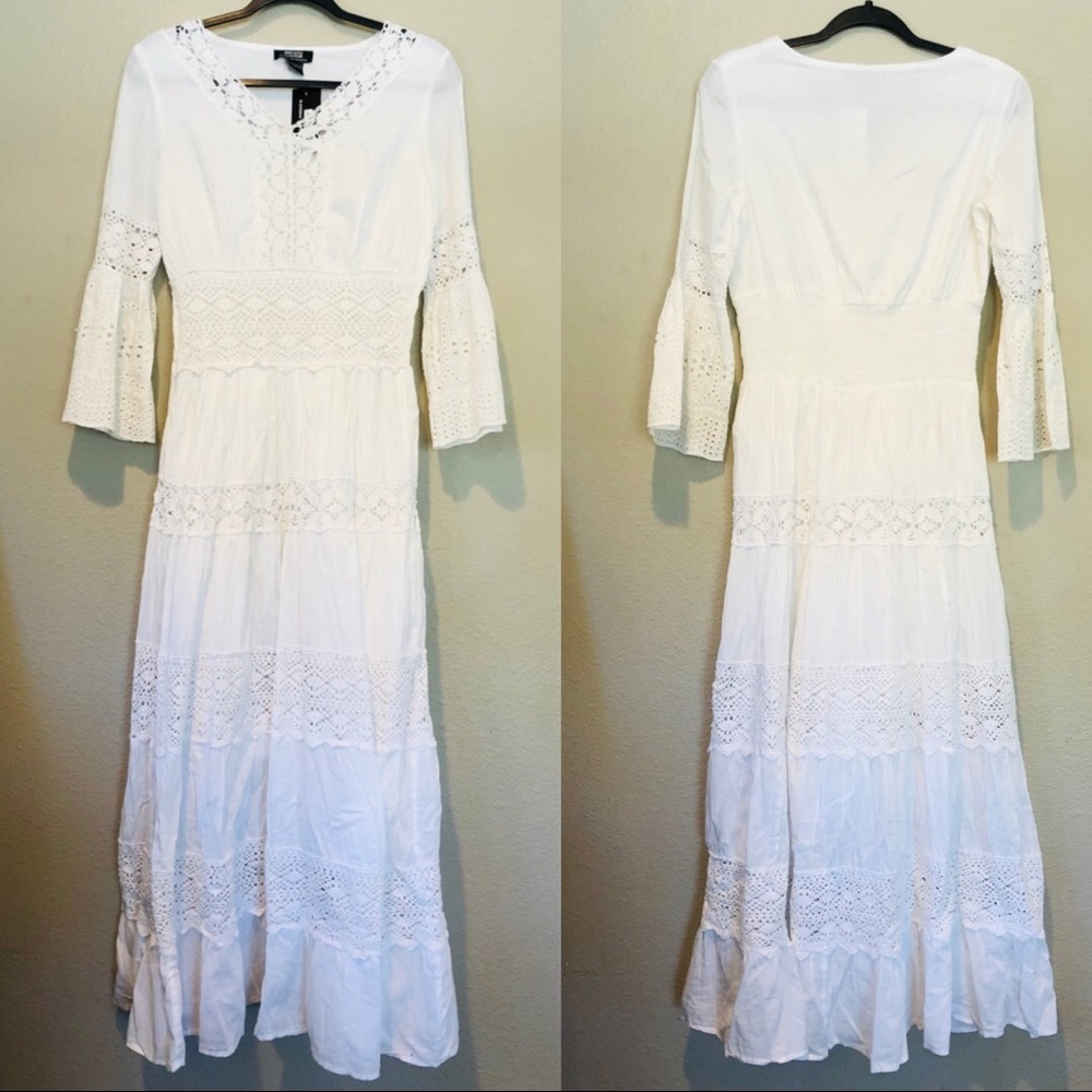 NAOO Nation AK Outfits 100% Cotton Dress White Size Small